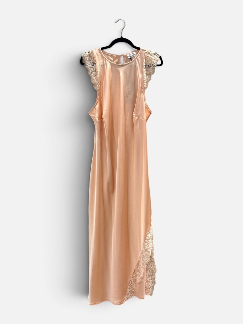 Future Collective - Lace-Trim Peach Slip Dress